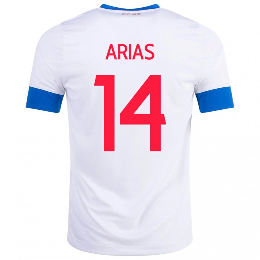 Damen Costa-ricanische Timothy Arias #14 Weiß Auswärtstrikot Trikot 22-24 T-shirt Belgien