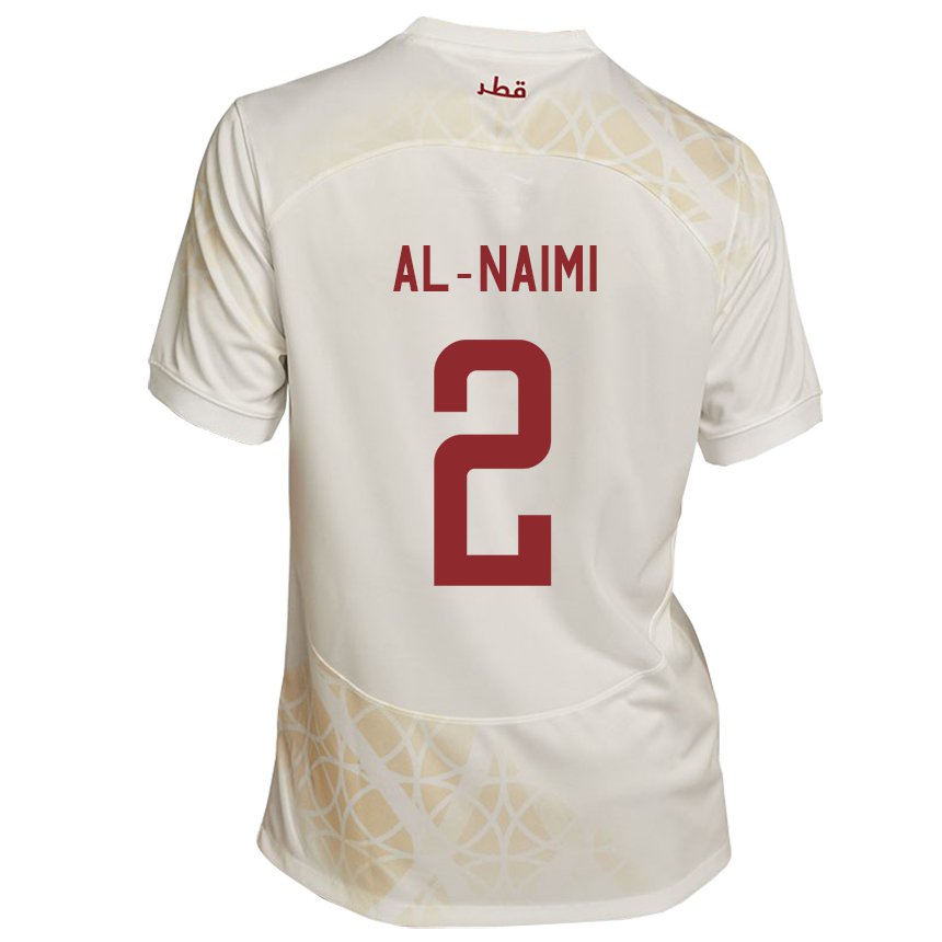 Damen Katarische Amna Al Naimi #2 Goldbeige Auswärtstrikot Trikot 22-24 T-shirt Belgien