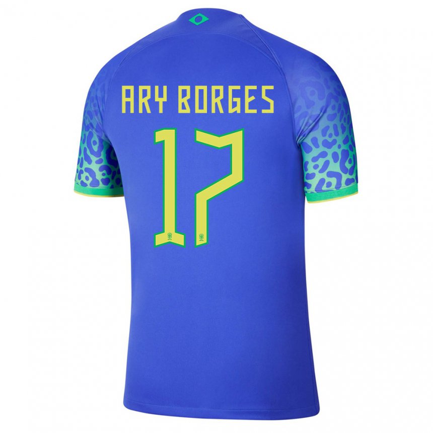 Femme Maillot Brésil Ary Borges #17 Bleu Tenues Extérieur 22-24 T-shirt Belgique