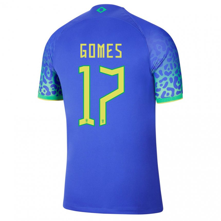 Damen Brasilianische William Gomes #17 Blau Auswärtstrikot Trikot 22-24 T-shirt Belgien