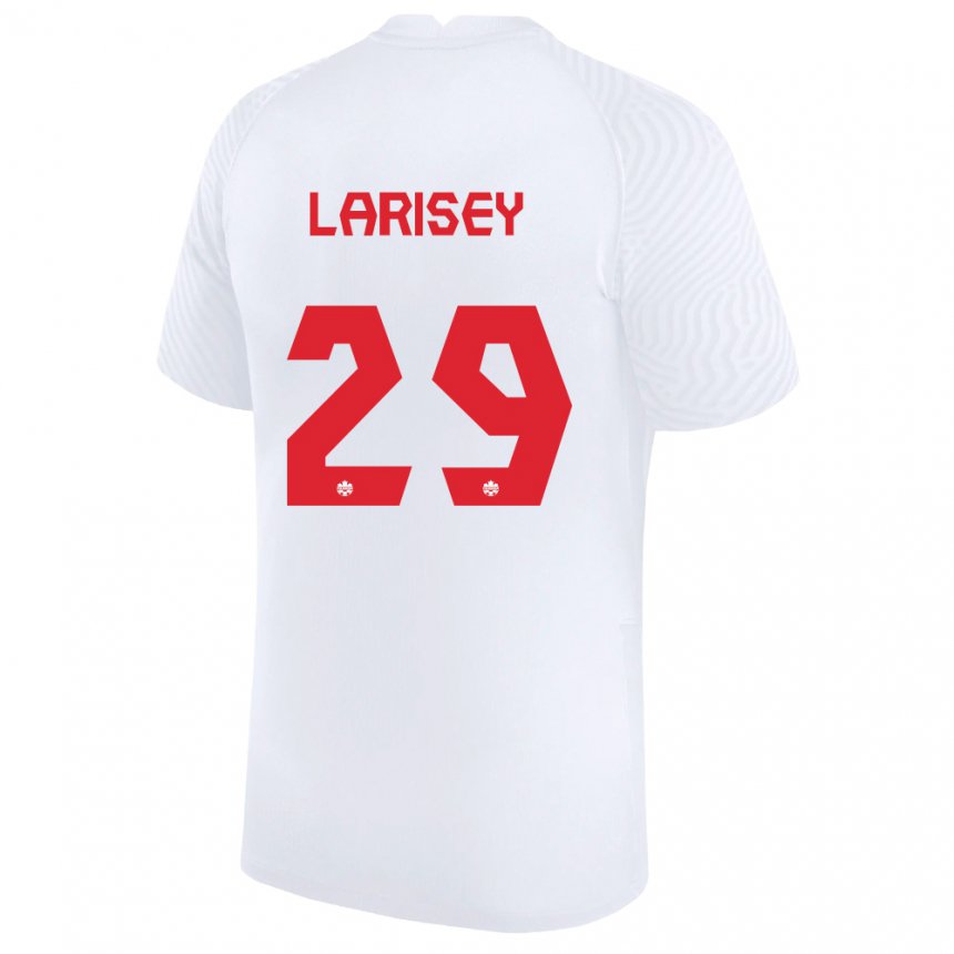 Damen Kanadische Clarissa Larisey #29 Weiß Auswärtstrikot Trikot 22-24 T-shirt Belgien