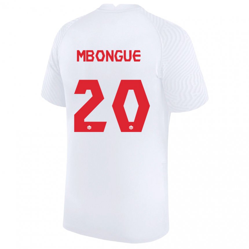 Damen Kanadische Hugo Mbongue #20 Weiß Auswärtstrikot Trikot 22-24 T-shirt Belgien