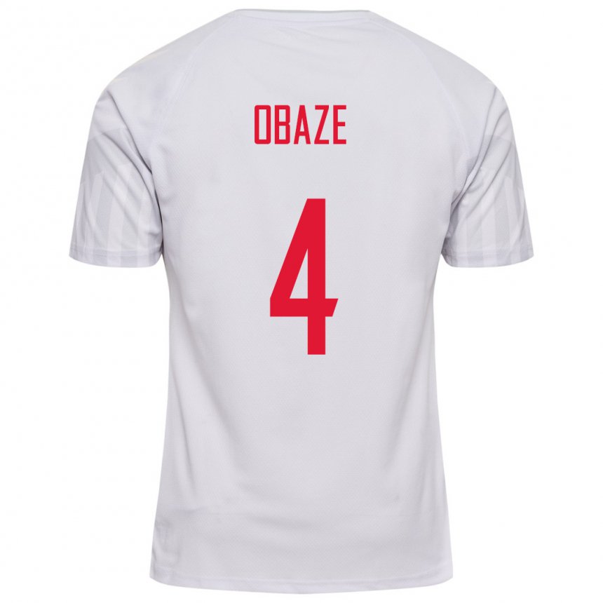 Damen Dänische Isabella Obaze #4 Weiß Auswärtstrikot Trikot 22-24 T-shirt Belgien