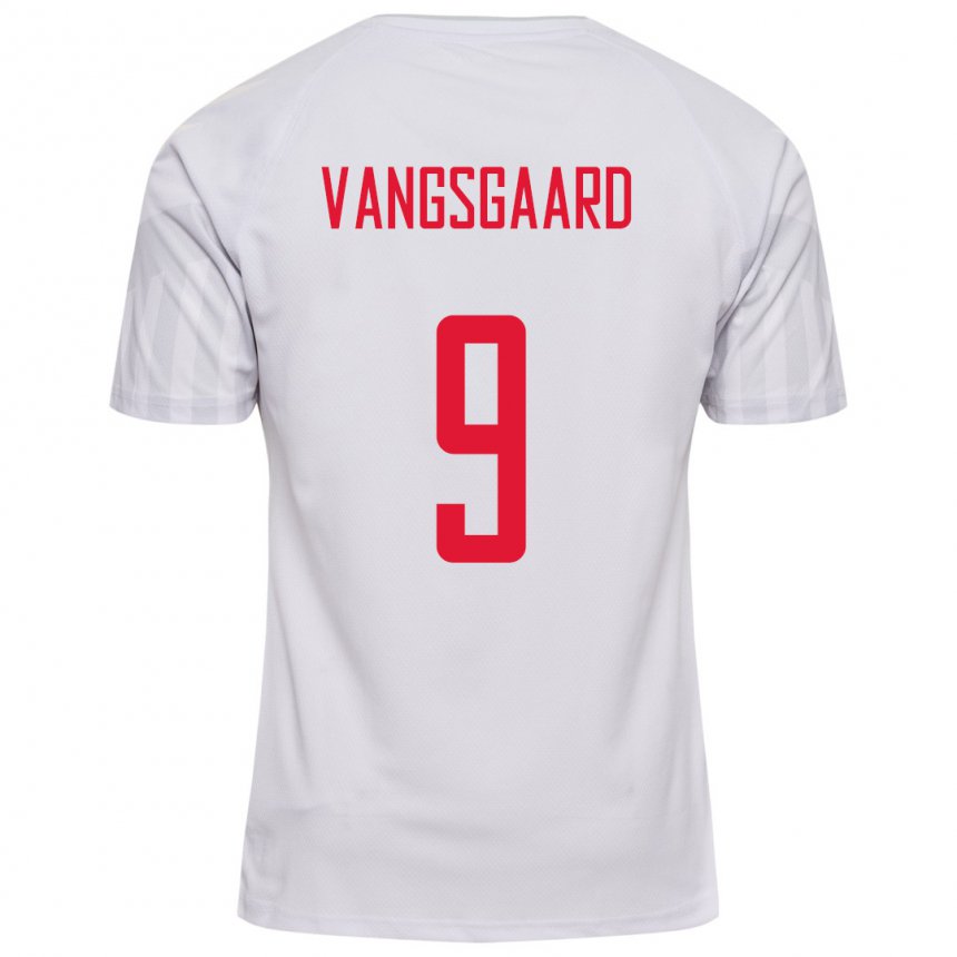 Damen Dänische Amalie Vangsgaard #9 Weiß Auswärtstrikot Trikot 22-24 T-shirt Belgien