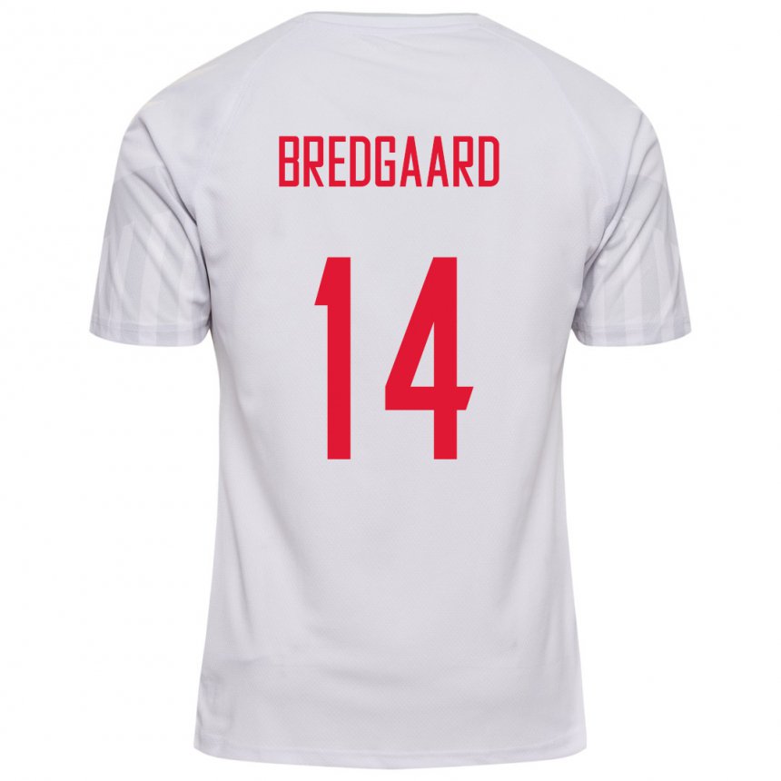 Damen Dänische Sofie Bredgaard #14 Weiß Auswärtstrikot Trikot 22-24 T-shirt Belgien