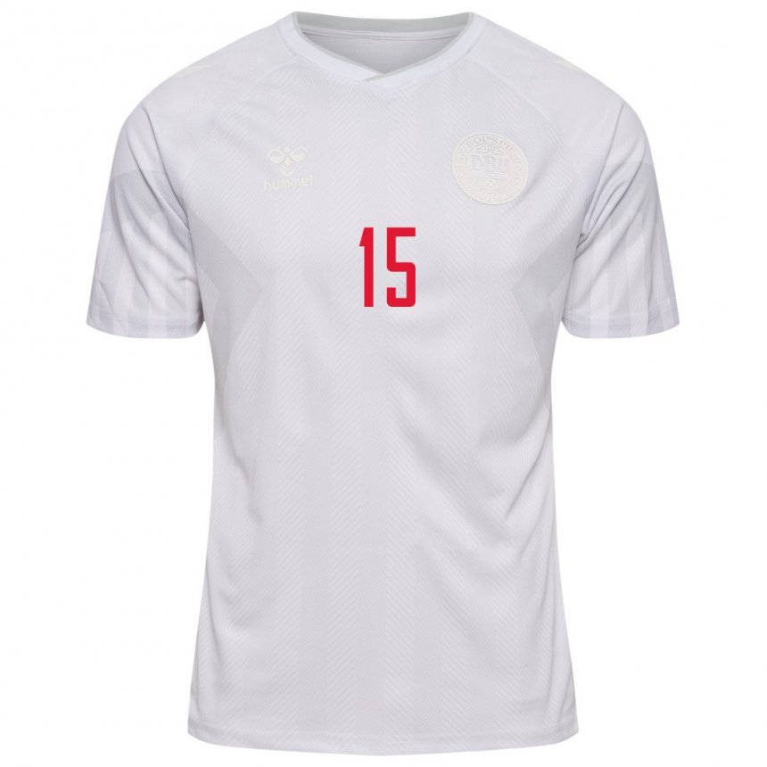 Damen Dänische Kathrine Kuhl #15 Weiß Auswärtstrikot Trikot 22-24 T-shirt Belgien