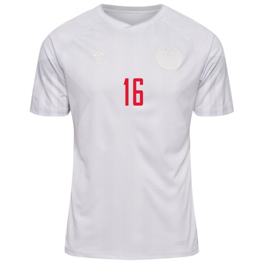 Damen Dänische Katrine Svane #16 Weiß Auswärtstrikot Trikot 22-24 T-shirt Belgien