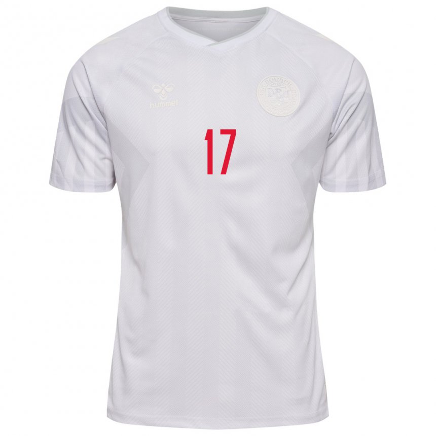 Damen Dänische Emma Farge #17 Weiß Auswärtstrikot Trikot 22-24 T-shirt Belgien