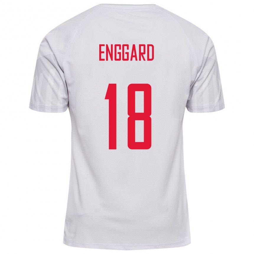 Damen Dänische Mads Enggard #18 Weiß Auswärtstrikot Trikot 22-24 T-shirt Belgien