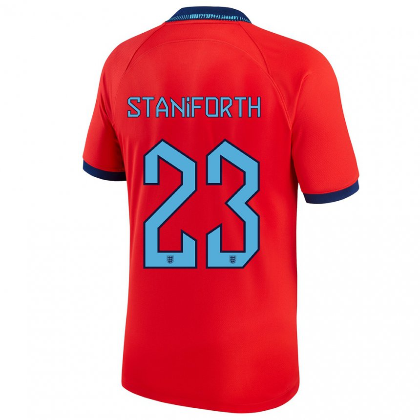 Damen Englische Lucy Staniforth #23 Rot Auswärtstrikot Trikot 22-24 T-shirt Belgien
