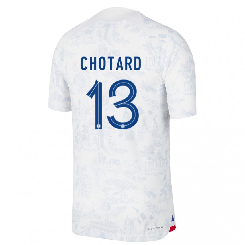Damen Französische Joris Chotard #13 Weiß Blau Auswärtstrikot Trikot 22-24 T-shirt Belgien