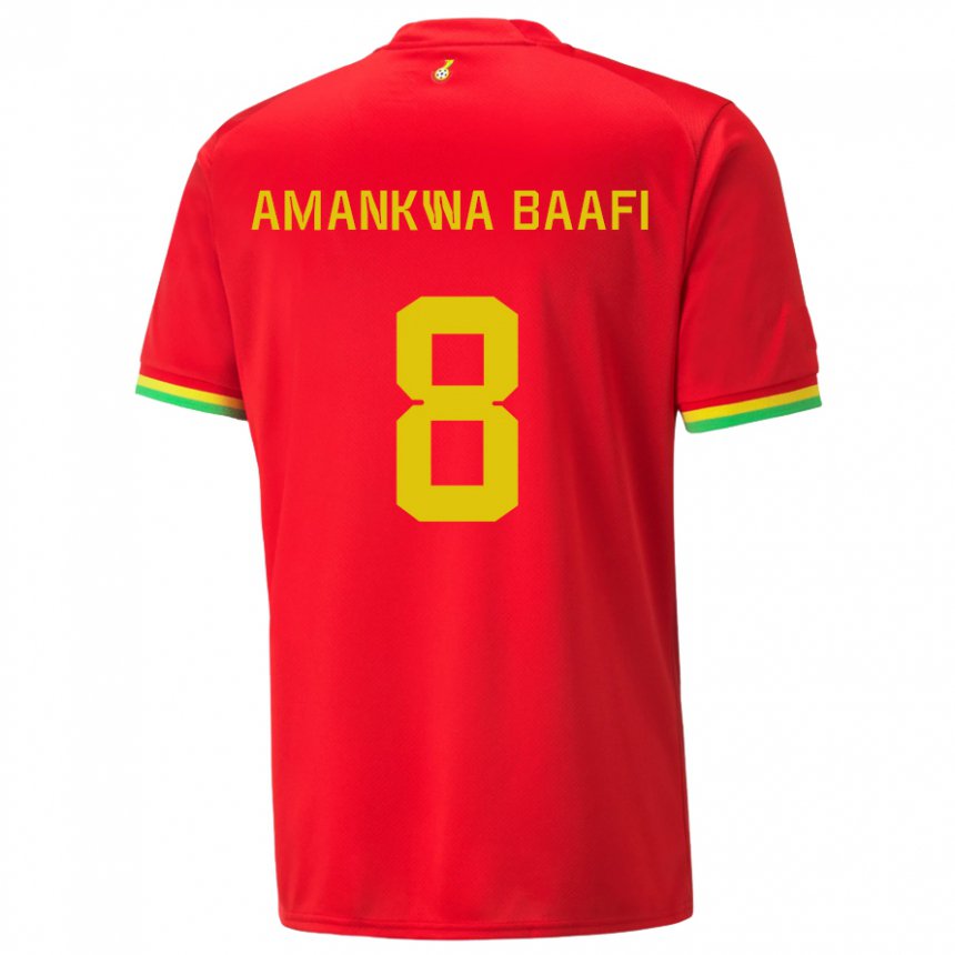 Femme Maillot Ghana Yaw Amankwa Baafi #8 Rouge Tenues Extérieur 22-24 T-shirt Belgique