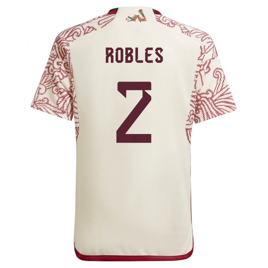 Damen Mexikanische Kenti Robles #2 Wunder Weiß Rot Auswärtstrikot Trikot 22-24 T-shirt Belgien