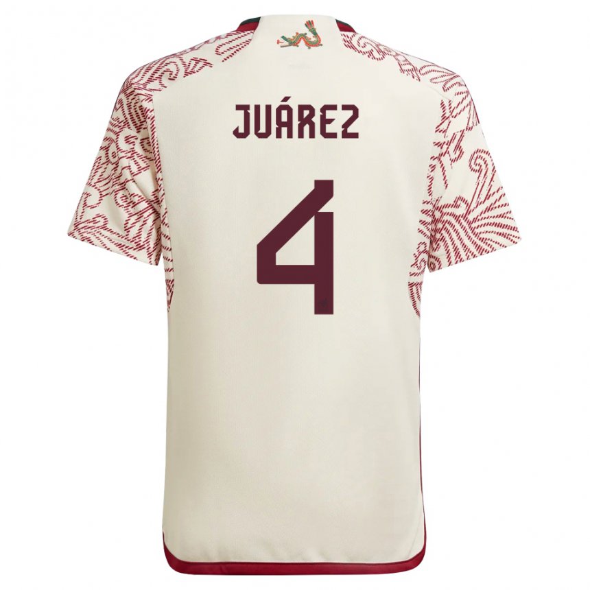 Damen Mexikanische Ramon Juarez #4 Wunder Weiß Rot Auswärtstrikot Trikot 22-24 T-shirt Belgien