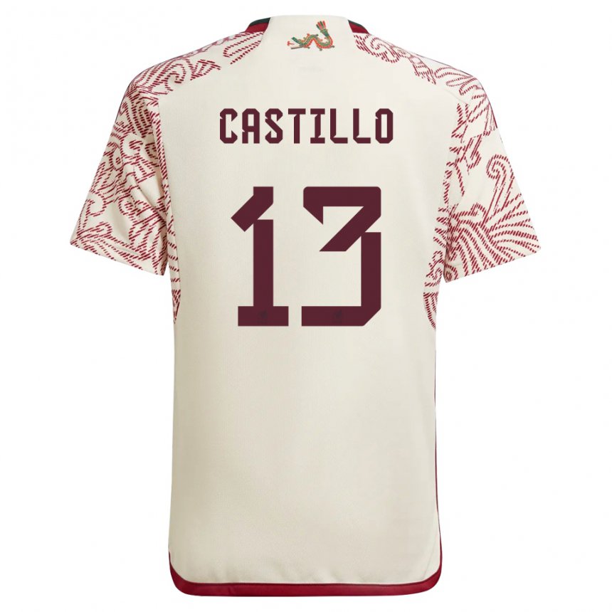 Damen Mexikanische Jose Castillo #13 Wunder Weiß Rot Auswärtstrikot Trikot 22-24 T-shirt Belgien