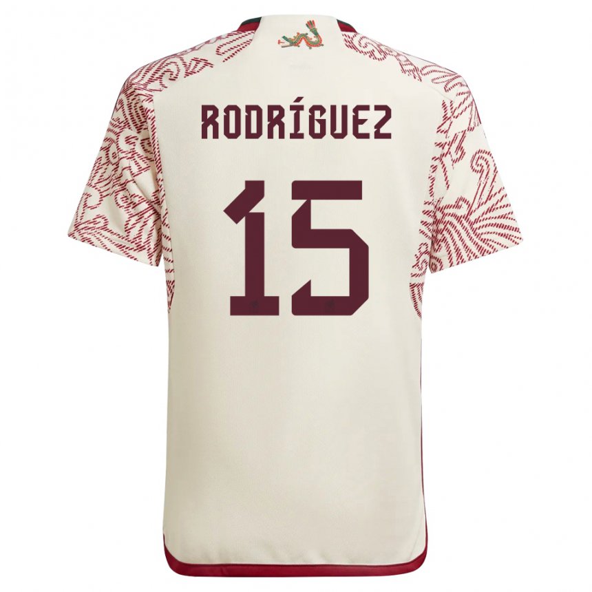 Damen Mexikanische Jorge Rodriguez #15 Wunder Weiß Rot Auswärtstrikot Trikot 22-24 T-shirt Belgien