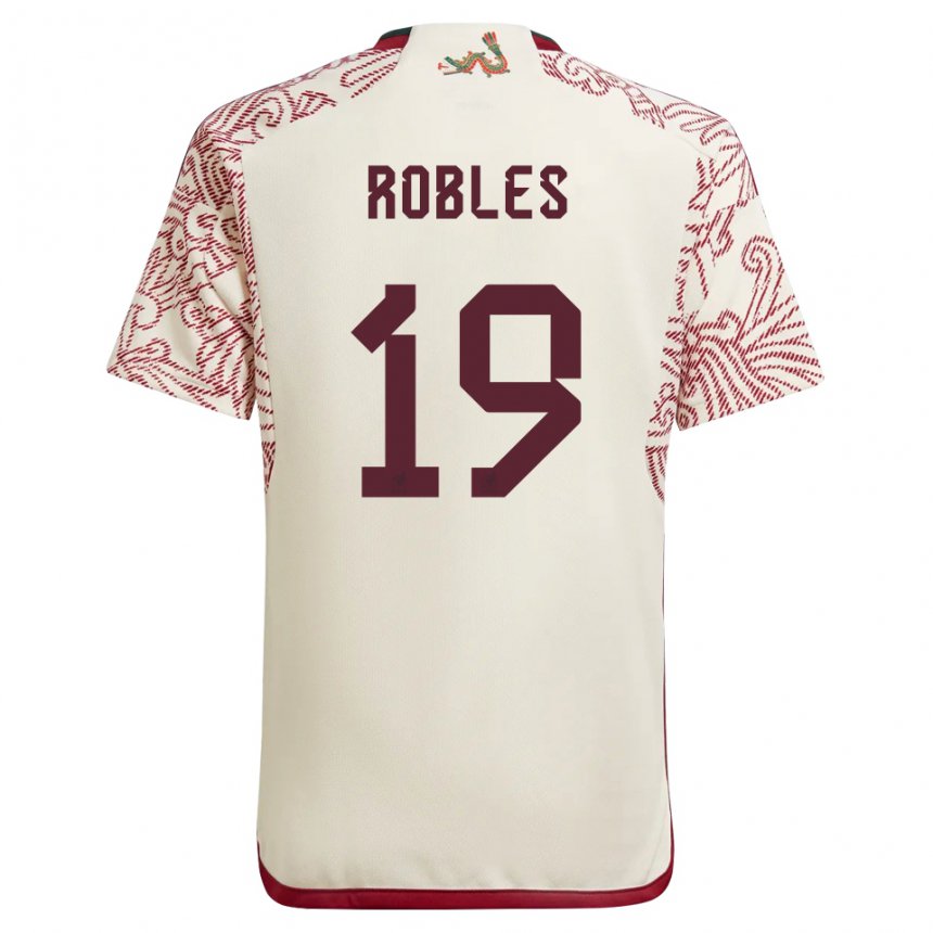 Damen Mexikanische Angel Robles #19 Wunder Weiß Rot Auswärtstrikot Trikot 22-24 T-shirt Belgien