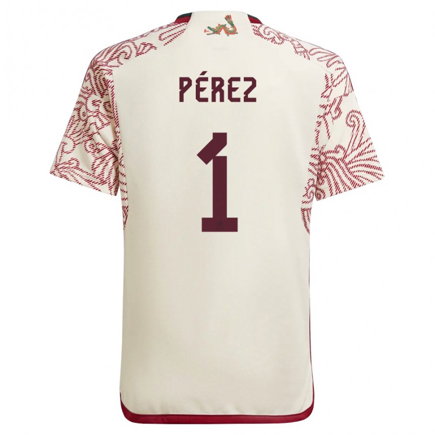 Damen Mexikanische Emiliano Perez #1 Wunder Weiß Rot Auswärtstrikot Trikot 22-24 T-shirt Belgien