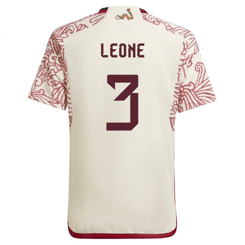 Femme Maillot Mexique Antonio Leone #3 Merveille Blanc Rouge Tenues Extérieur 22-24 T-shirt Belgique