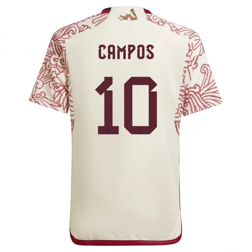 Damen Mexikanische Karel Campos #10 Wunder Weiß Rot Auswärtstrikot Trikot 22-24 T-shirt Belgien
