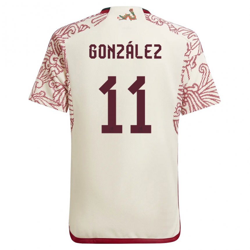 Damen Mexikanische Bryan Gonzalez #11 Wunder Weiß Rot Auswärtstrikot Trikot 22-24 T-shirt Belgien
