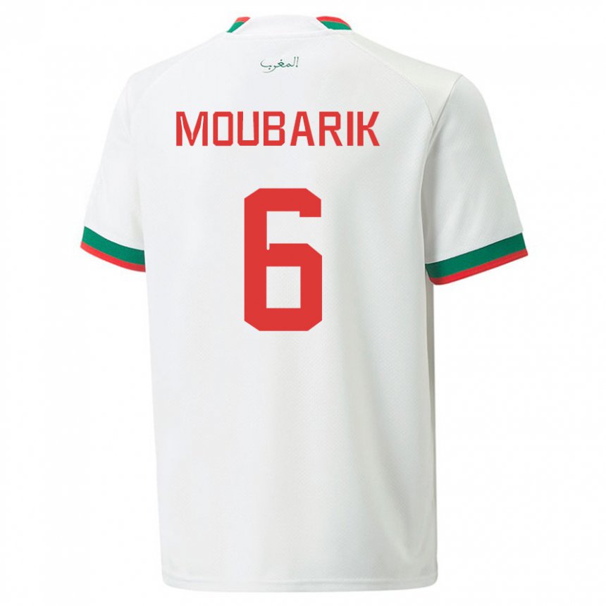 Damen Marokkanische El Mehdi Moubarik #6 Weiß Auswärtstrikot Trikot 22-24 T-shirt Belgien