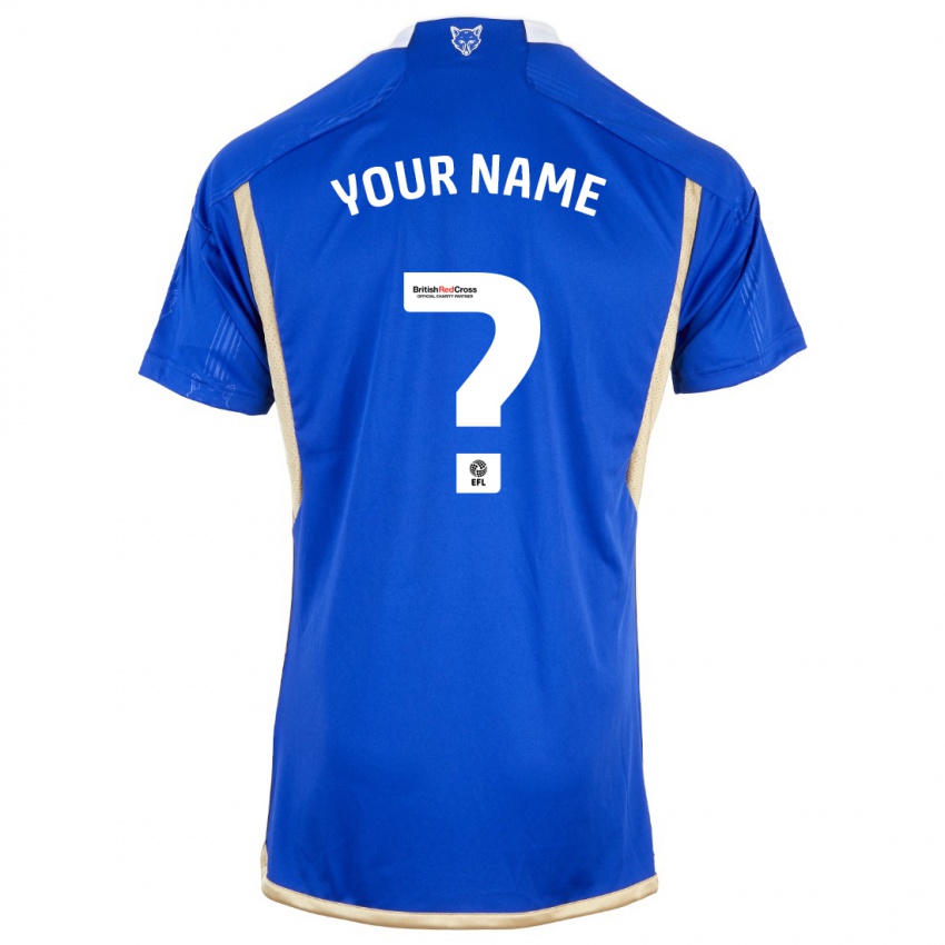 Enfant Maillot Votre Nom #0 Bleu Tenues Domicile 2023/24 T-Shirt Belgique