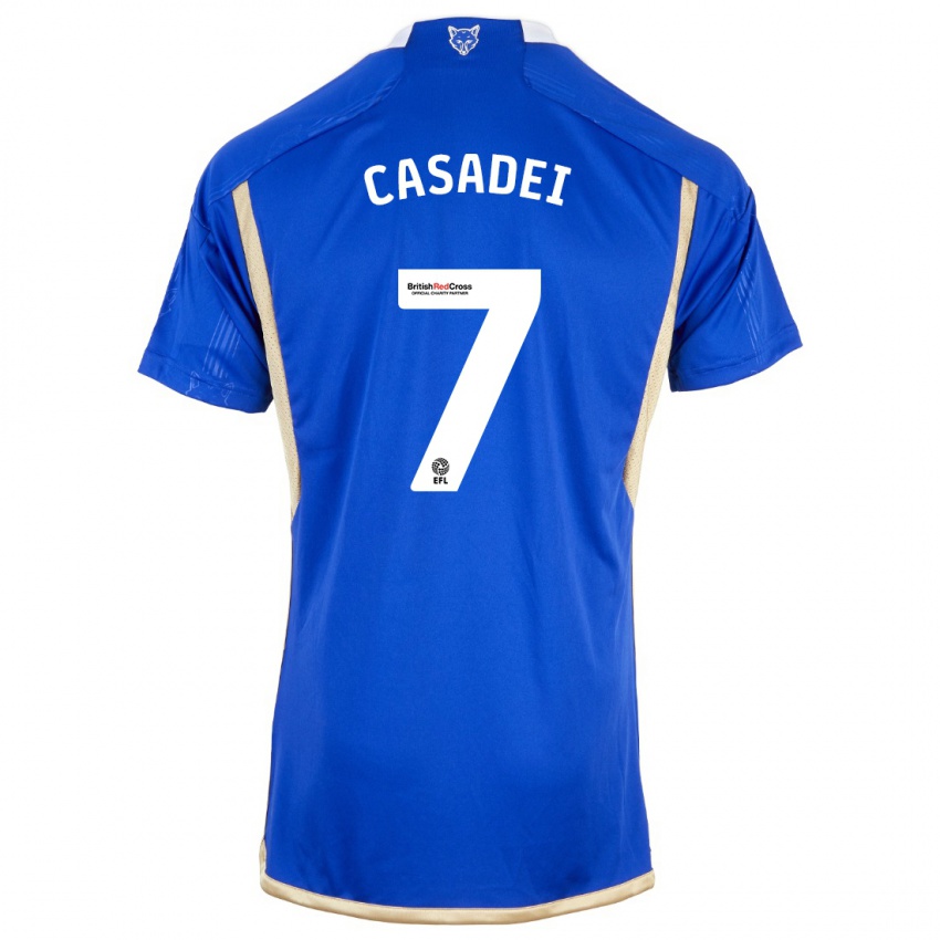 Enfant Maillot Cesare Casadei #7 Bleu Tenues Domicile 2023/24 T-Shirt Belgique