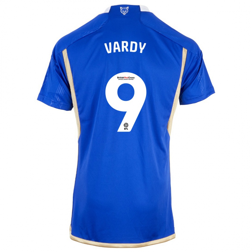 Kinderen Jamie Vardy #9 Blauw Thuisshirt Thuistenue 2023/24 T-Shirt België