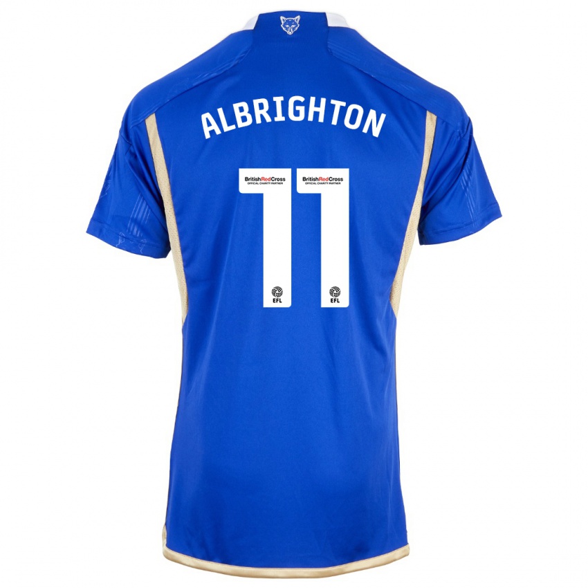Enfant Maillot Marc Albrighton #11 Bleu Tenues Domicile 2023/24 T-Shirt Belgique
