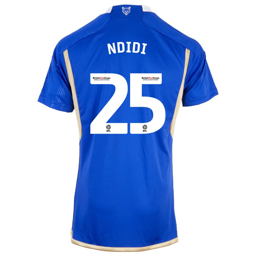 Kinderen Wilfred Ndidi #25 Blauw Thuisshirt Thuistenue 2023/24 T-Shirt België