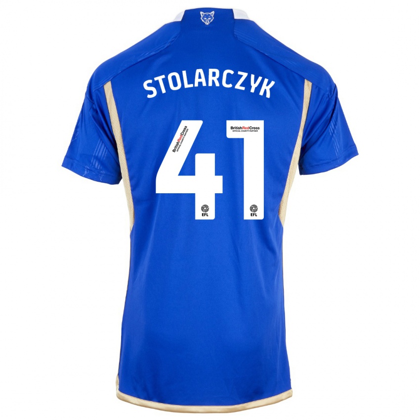 Kinder Jakub Stolarczyk #41 Blau Heimtrikot Trikot 2023/24 T-Shirt Belgien