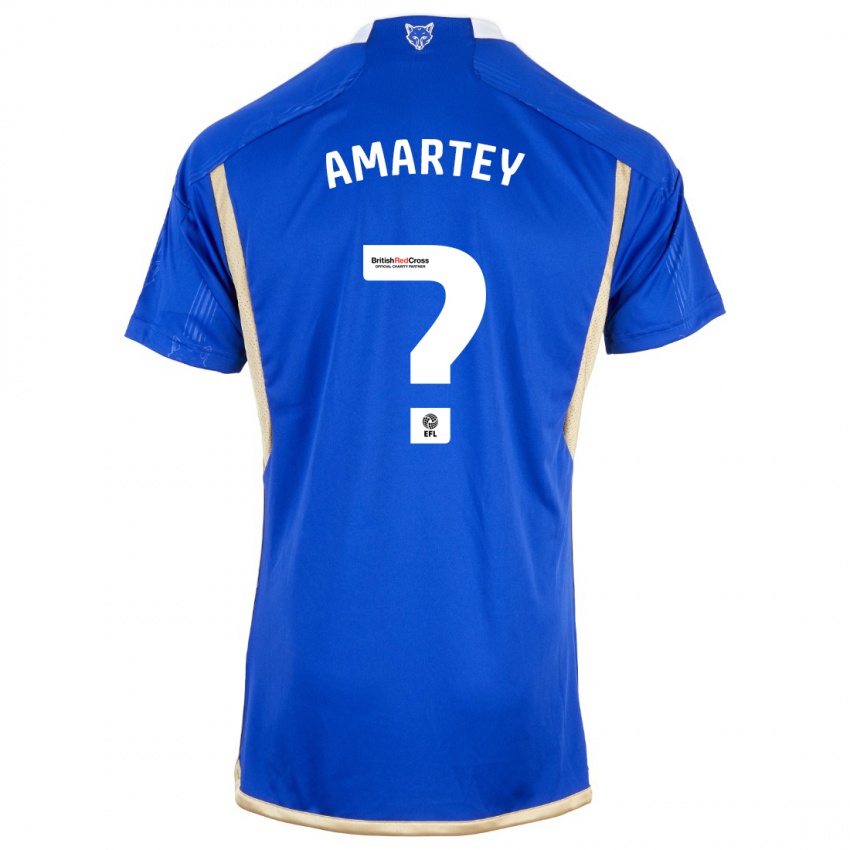Enfant Maillot Bobby Amartey #0 Bleu Tenues Domicile 2023/24 T-Shirt Belgique