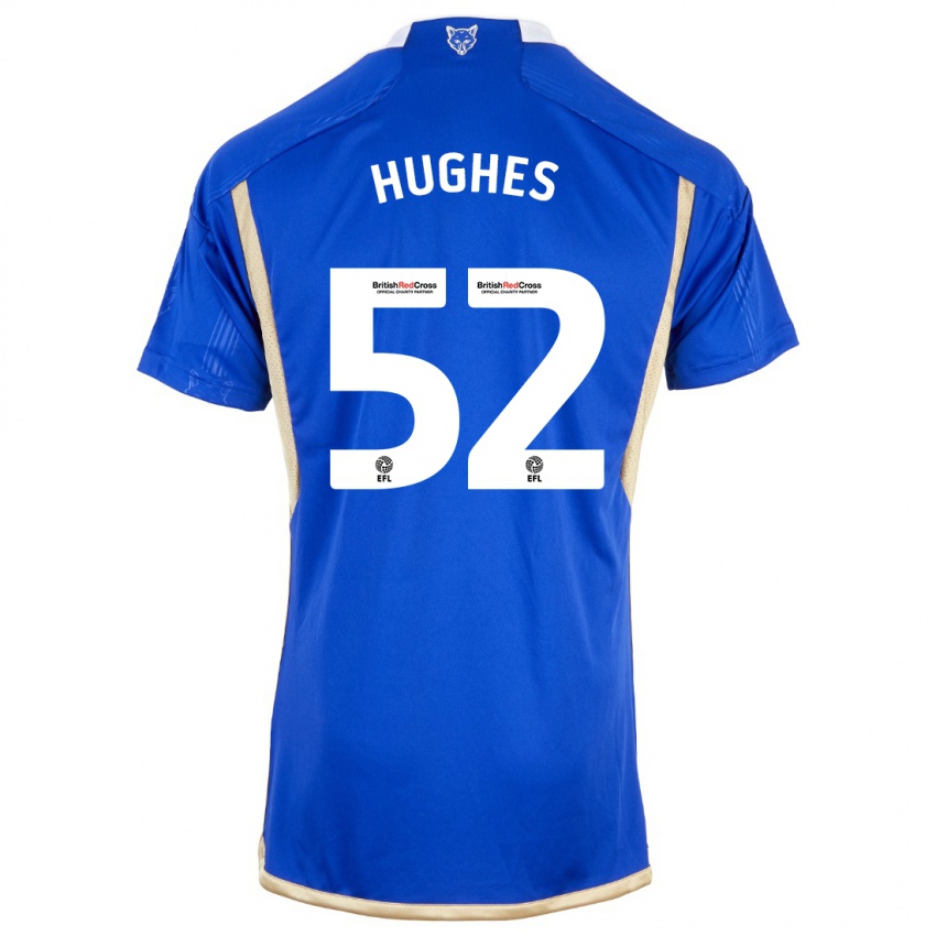 Enfant Maillot Iestyn Hughes #52 Bleu Tenues Domicile 2023/24 T-Shirt Belgique