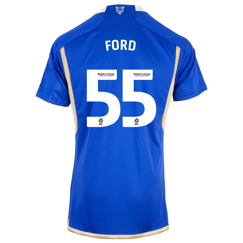 Enfant Maillot Harvey Godsmark-Ford #55 Bleu Tenues Domicile 2023/24 T-Shirt Belgique