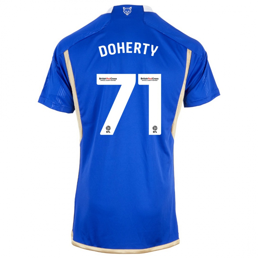 Enfant Maillot Arlo Doherty #71 Bleu Tenues Domicile 2023/24 T-Shirt Belgique