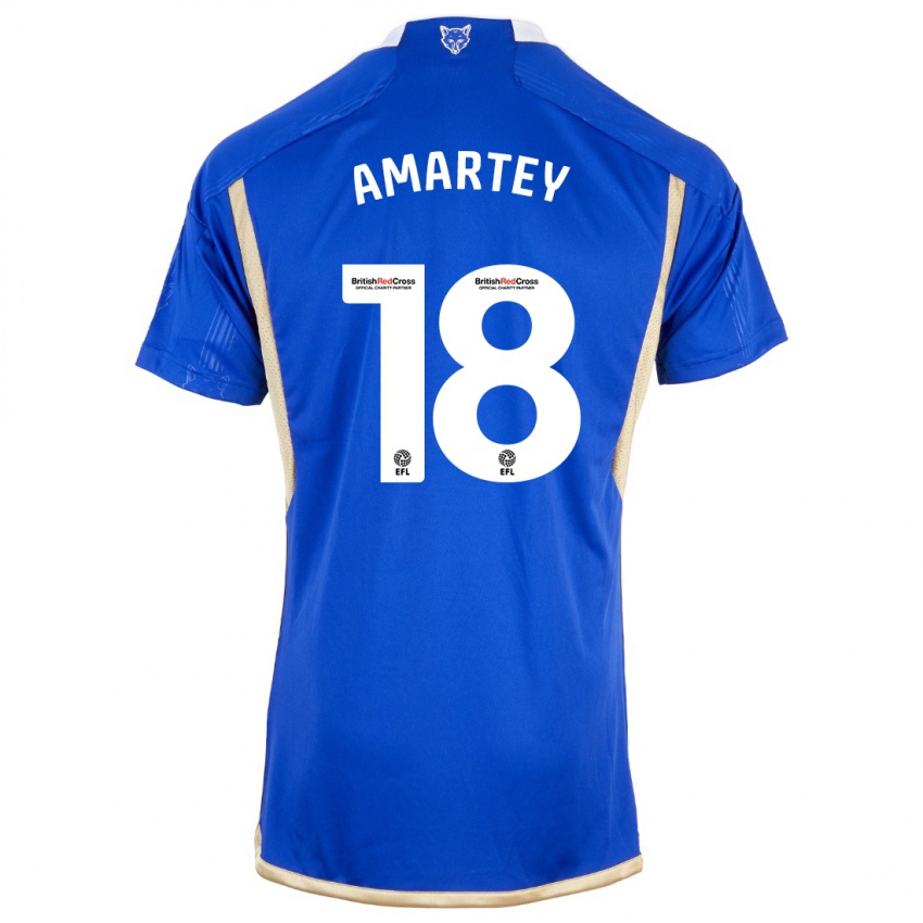 Enfant Maillot Daniel Amartey #18 Bleu Tenues Domicile 2023/24 T-Shirt Belgique