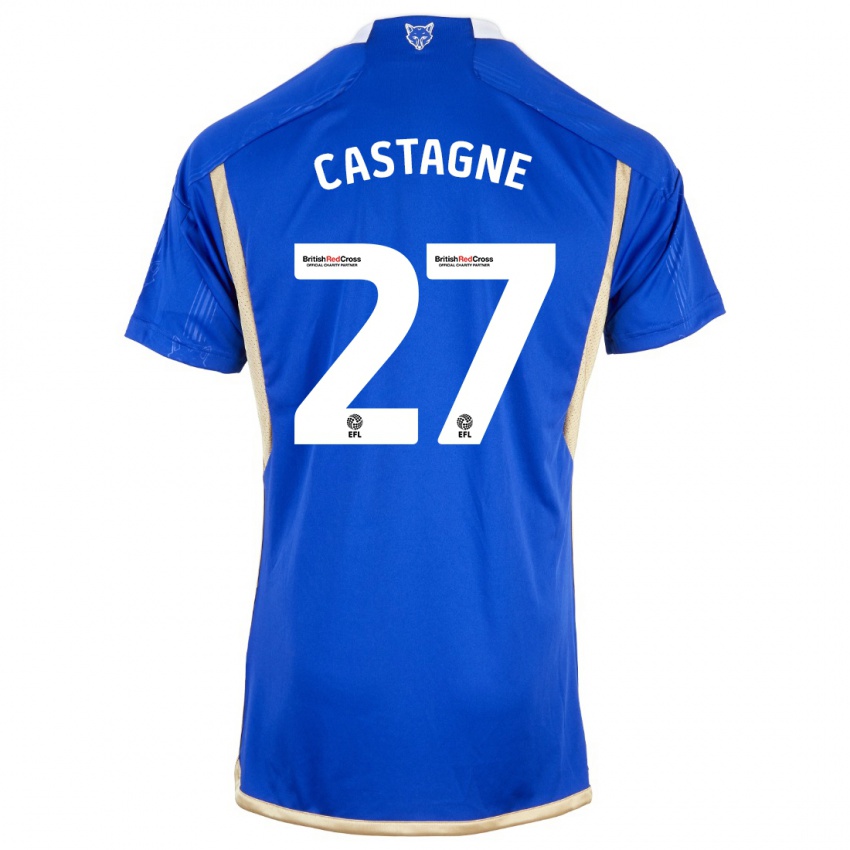 Kinderen Timothy Castagne #27 Blauw Thuisshirt Thuistenue 2023/24 T-Shirt België