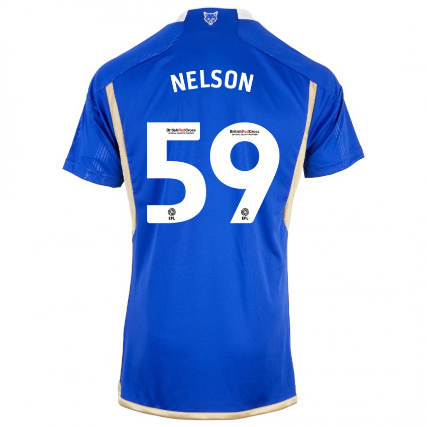Kinder Ronny Nelson #59 Blau Heimtrikot Trikot 2023/24 T-Shirt Belgien