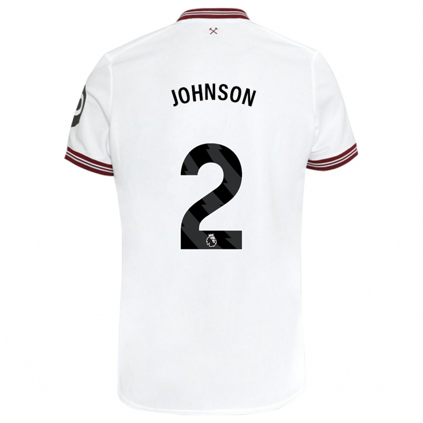 Enfant Maillot Ben Johnson #2 Blanc Tenues Extérieur 2023/24 T-Shirt Belgique