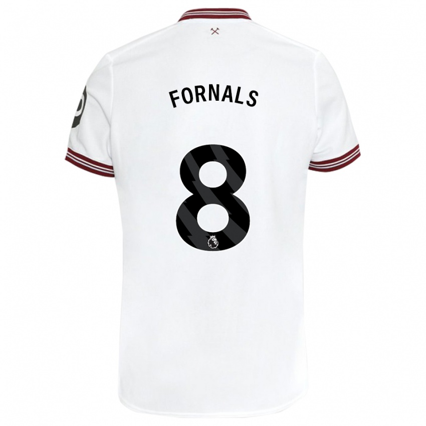 Kinder Pablo Fornals #8 Weiß Auswärtstrikot Trikot 2023/24 T-Shirt Belgien