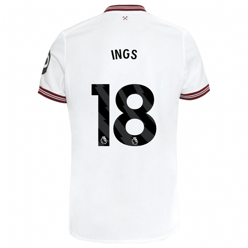 Kinder Danny Ings #18 Weiß Auswärtstrikot Trikot 2023/24 T-Shirt Belgien