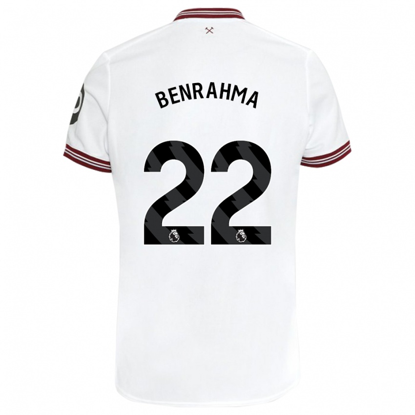 Enfant Maillot Said Benrahma #22 Blanc Tenues Extérieur 2023/24 T-Shirt Belgique