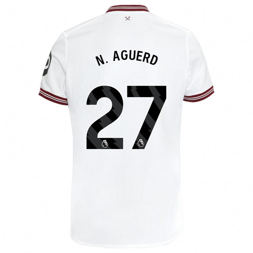 Enfant Maillot Nayef Aguerd #27 Blanc Tenues Extérieur 2023/24 T-Shirt Belgique