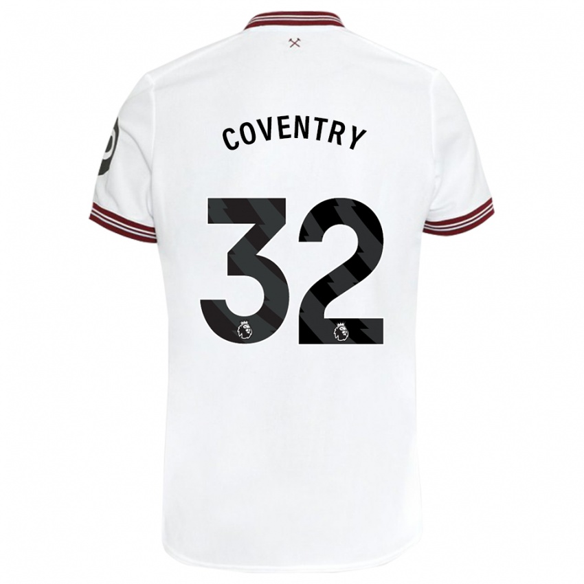 Kinder Conor Coventry #32 Weiß Auswärtstrikot Trikot 2023/24 T-Shirt Belgien