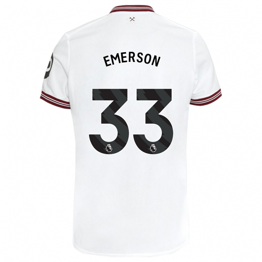 Kinder Emerson Palmieri #33 Weiß Auswärtstrikot Trikot 2023/24 T-Shirt Belgien
