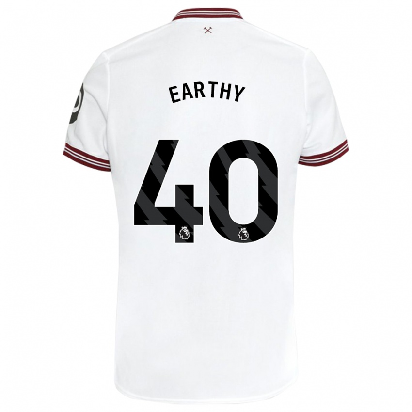 Enfant Maillot George Earthy #40 Blanc Tenues Extérieur 2023/24 T-Shirt Belgique