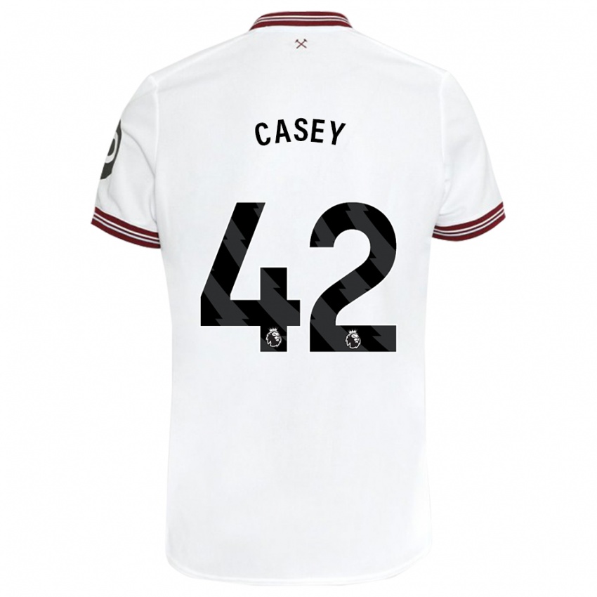 Enfant Maillot Kaelan Casey #42 Blanc Tenues Extérieur 2023/24 T-Shirt Belgique