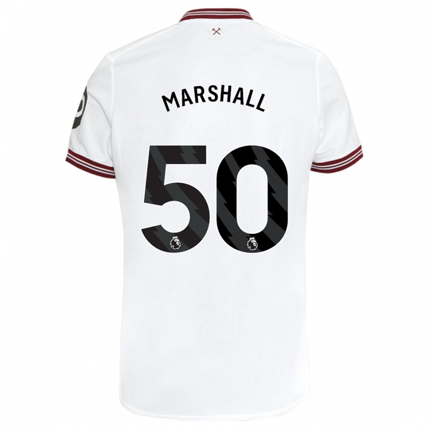 Kinder Callum Marshall #50 Weiß Auswärtstrikot Trikot 2023/24 T-Shirt Belgien