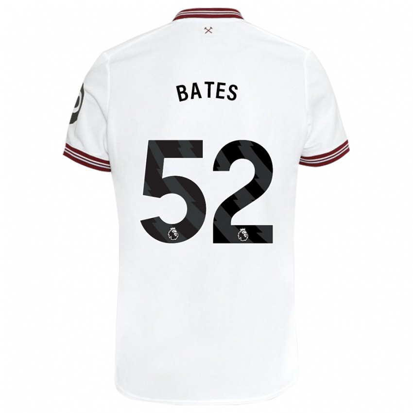 Enfant Maillot Billy Bates #52 Blanc Tenues Extérieur 2023/24 T-Shirt Belgique